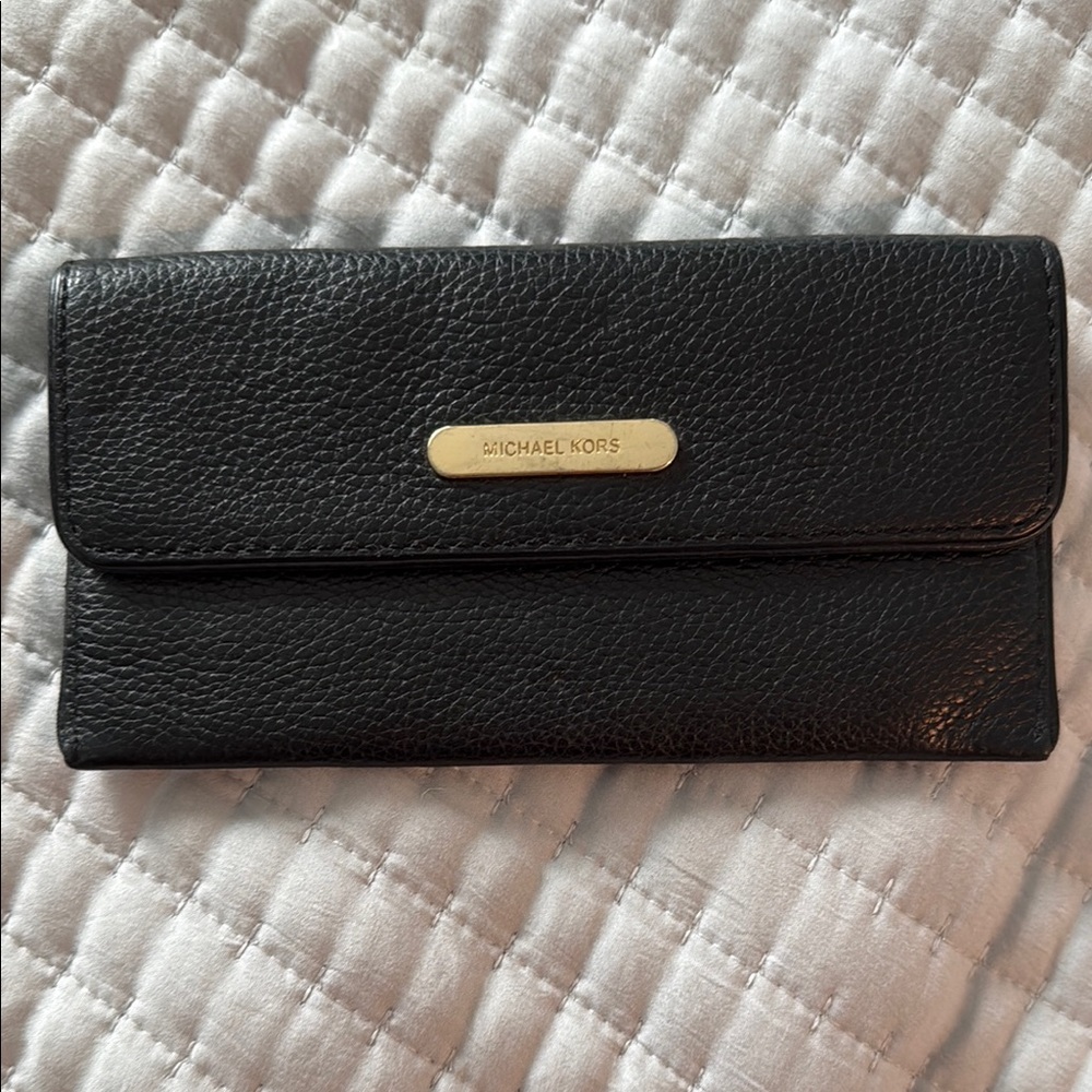 Michael Kors Black Pebbled Leather Wallet